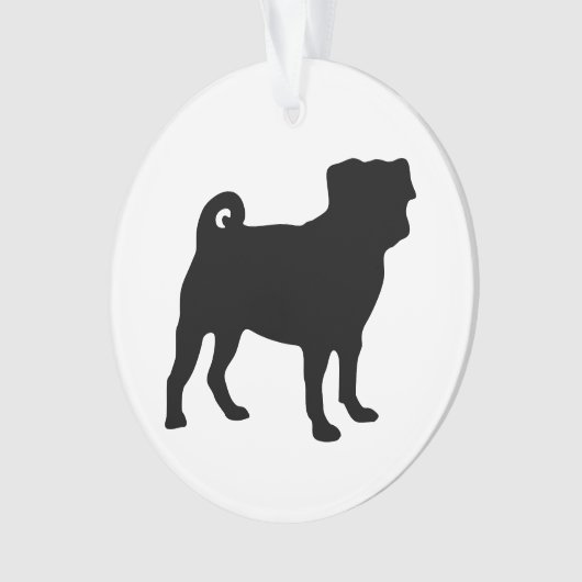 Schwarze Mops-Silhouette - einfacher vektorentwurf Ornament (Vorderseite)