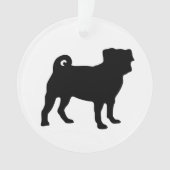 Schwarze Mops-Silhouette - einfacher vektorentwurf Ornament (Vorderseite)