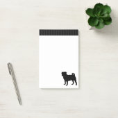 Schwarze Mops-Silhouette - einfacher vektorentwurf Post-it Klebezettel (Büro)
