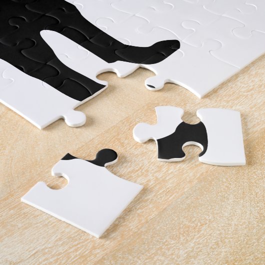 Schwarze Mops-Silhouette - einfacher vektorentwurf Puzzle (Seite)