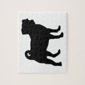 Schwarze Mops-Silhouette - einfacher vektorentwurf Puzzle (Vertikal)