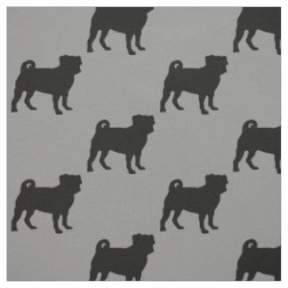 Schwarze Mops-Silhouette - einfacher vektorentwurf Stoff
