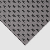 Schwarze Mops-Silhouetten auf grauem Hintergrund Seidenpapier (Ausschnitt)