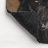 Schwarze Mops-Tasse Mousepad (Ecke)