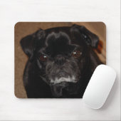 Schwarze Mops-Tasse Mousepad (Mit Mouse)