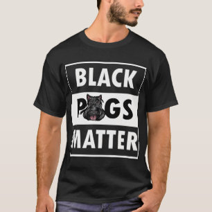 Schwarze Möpse sind wichtig, Zitat künstlerischer T-Shirt