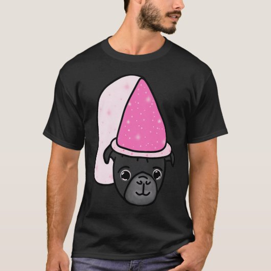 Schwarze Mopsprinzessin T-Shirt (Vorderseite)