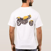 Schwarze Motorraddarstellung T-Shirt (Rückseite)