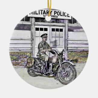 Schwarze Motorradpolizei 2 Keramik Ornament