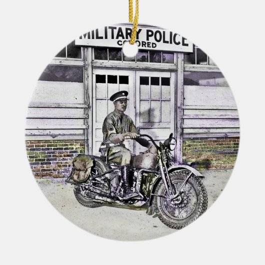 Schwarze Motorradpolizei 2 Keramik Ornament (Vorne)