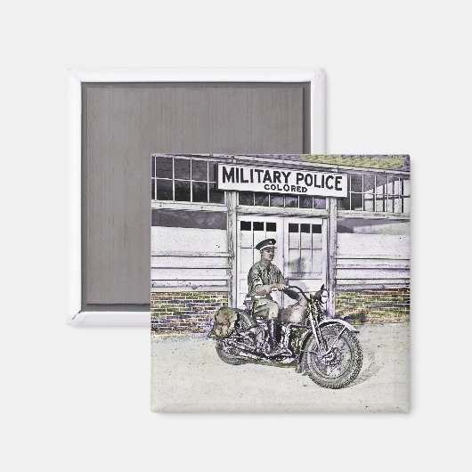 Schwarze Motorradpolizei 2 Magnet (Vorderseite/Rückseite)