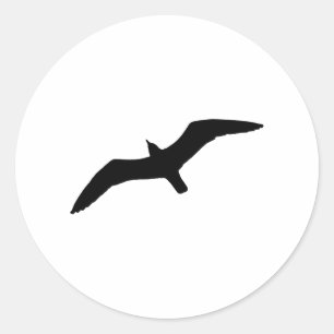 Schwarze Möwe Runder Aufkleber