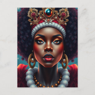 Schwarze Mrs. Claus Melanin Santa Sista Weihnachte Postkarte