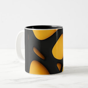 Schwarze Muggel mit Stickfigur-Muster   Lustig Min Zweifarbige Tasse