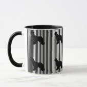 Schwarze multi Neufundland-Hundekaffee-Tasse Tasse (Links)