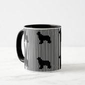 Schwarze multi Neufundland-Hundekaffee-Tasse Tasse (Vorderseite Links)