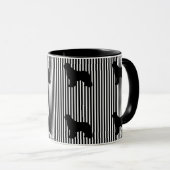 Schwarze multi Neufundland-Hundekaffee-Tasse Tasse (VorderseiteRechts)