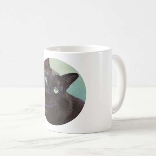Schwarze Murmese Katzen-Elche Kaffeetasse (VorderseiteRechts)