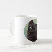 Schwarze Murmese Katzen-Elche Kaffeetasse (Vorderseite Links)