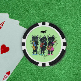 Schwarze Musical Katzen Herz der Notizen Light Gre Pokerchips
