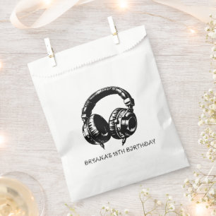 Schwarze Musik Kopfhörer Tanz DJ Geburtstagsfeier Geschenktütchen