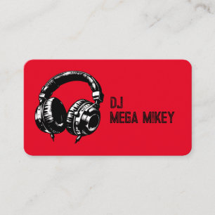 Schwarze Musik Kopfhörer Tanz DJ Geburtstagsfeier Visitenkarte