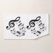 Schwarze musikalische Anmerkungen in der ovalen Badhandtuch Set (Handtuch)