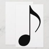 schwarze musikalische Note Briefpapier (Vorne/Hinten)