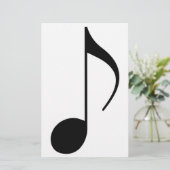 schwarze musikalische Note Briefpapier (Stehend Vorderseite)