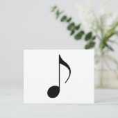 schwarze musikalische Note Postkarte (Stehend Vorderseite)