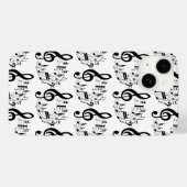 Schwarze musikalische Notizen in Oval Shape Patter Case-Mate iPhone Hülle (Rückseite (Horizontal))