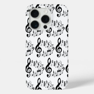 Schwarze musikalische Notizen in Oval Shape Patter Case-Mate iPhone Hülle
