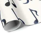 Schwarze Musikernotizen, Bass-Treble-Risse auf Wei Geschenkpapier (Rolleneckpunkt)