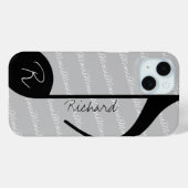 Schwarze Musiknote mit individuelle Name Case-Mate iPhone Hülle (Rückseite (Horizontal))