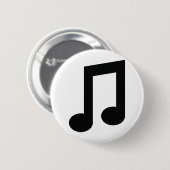 schwarze Musiknoteikone Button (Vorne & Hinten)