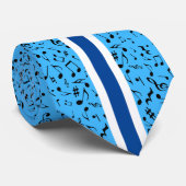 Schwarze Musiknoten auf BLUE Krawatte (Gerollt)