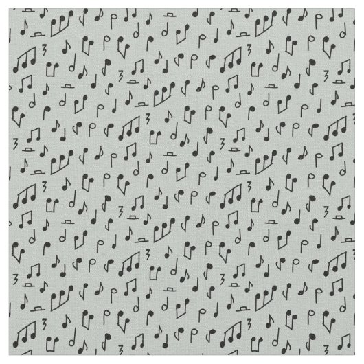 Schwarze Musiknoten auf Grau Stoff (Nahaufnahme)