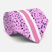 Schwarze Musiknoten auf PINK Krawatte (Gerollt)