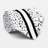 Schwarze Musiknoten auf WHITE Krawatte (Gerollt)