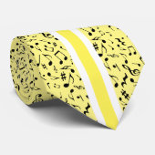 Schwarze Musiknoten auf YELLOW Krawatte (Gerollt)