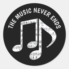 Schwarze Musiknoten Aufkleber Set