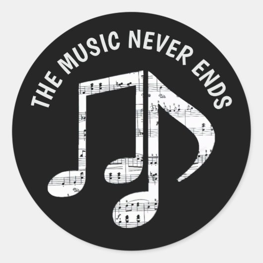 Schwarze Musiknoten Aufkleber Set (Vorderseite)