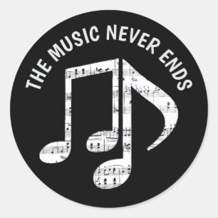 Schwarze Musiknoten Aufkleber Set