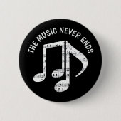 Schwarze Musiknoten Button (Vorderseite)