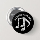 Schwarze Musiknoten Button (Vorne & Hinten)