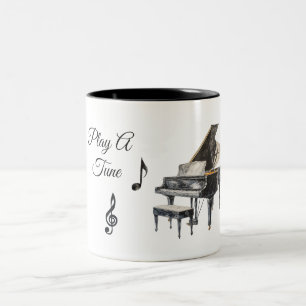 Schwarze Musiknoten Klavier Zweifarbige Tasse