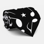 Schwarze Musiknoten Krawatte (Gerollt)