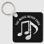Schwarze Musiknoten Schlüsselanhänger (Vorderseite)