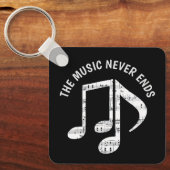 Schwarze Musiknoten Schlüsselanhänger (Vorderseite)