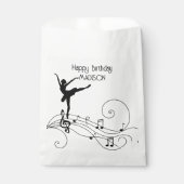 Schwarze Musiknoten und Ballerina Fvor Tasche Geschenktütchen (Vorderseite)